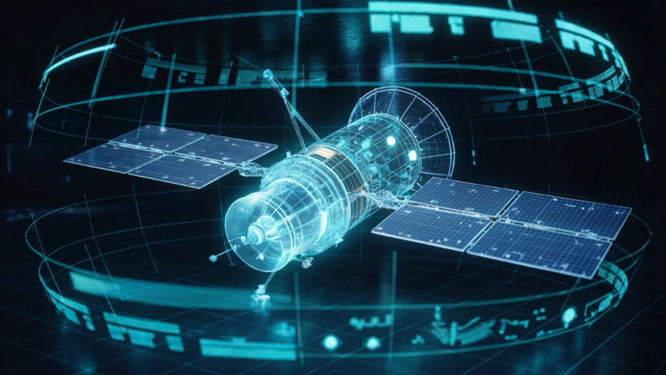 Holographic blueprint of a satellite