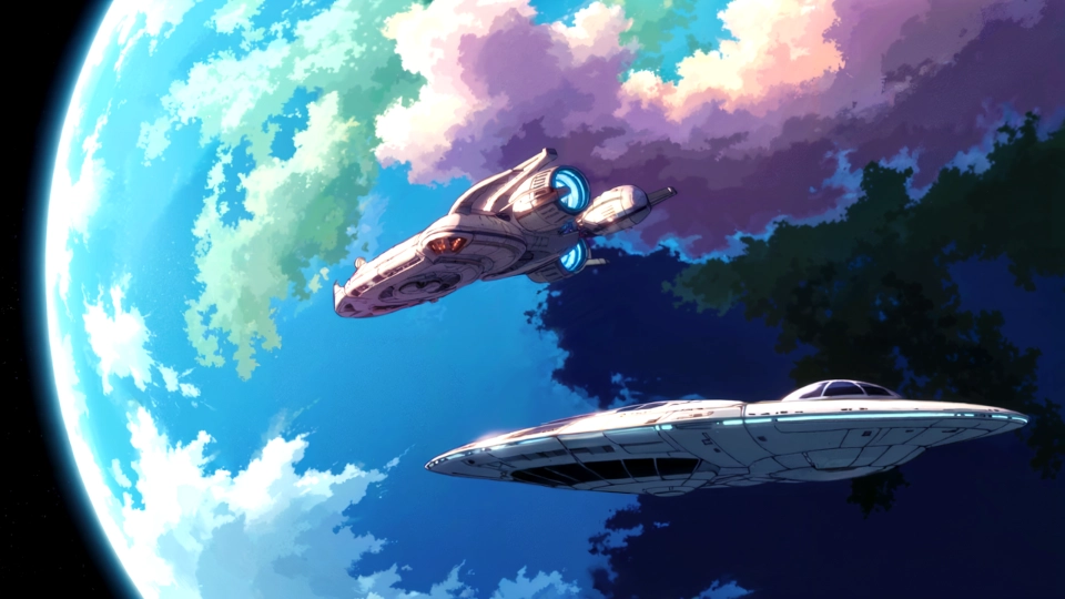 Rocket launching into the sky